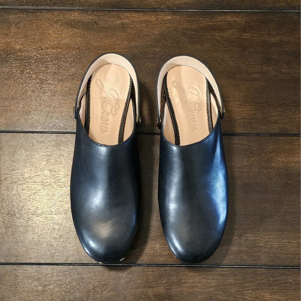 J.Crew Womens $198 Convertible Leather Clogs Black Size 8.5 BA188 - Picture 3 of 8